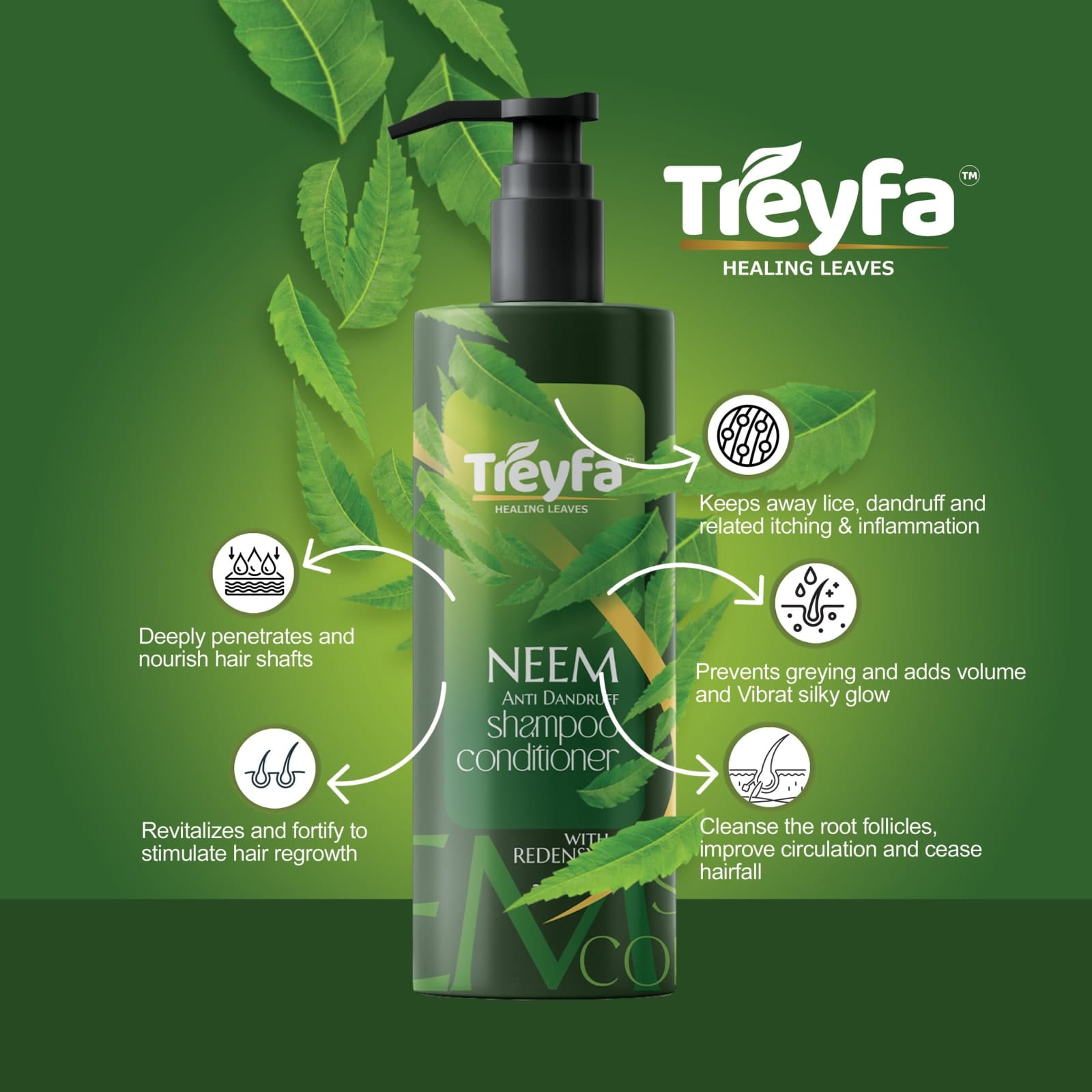 2-in-1 Neem Dandruff Bath Shampoo + Conditioner 100ML thumbnail 2