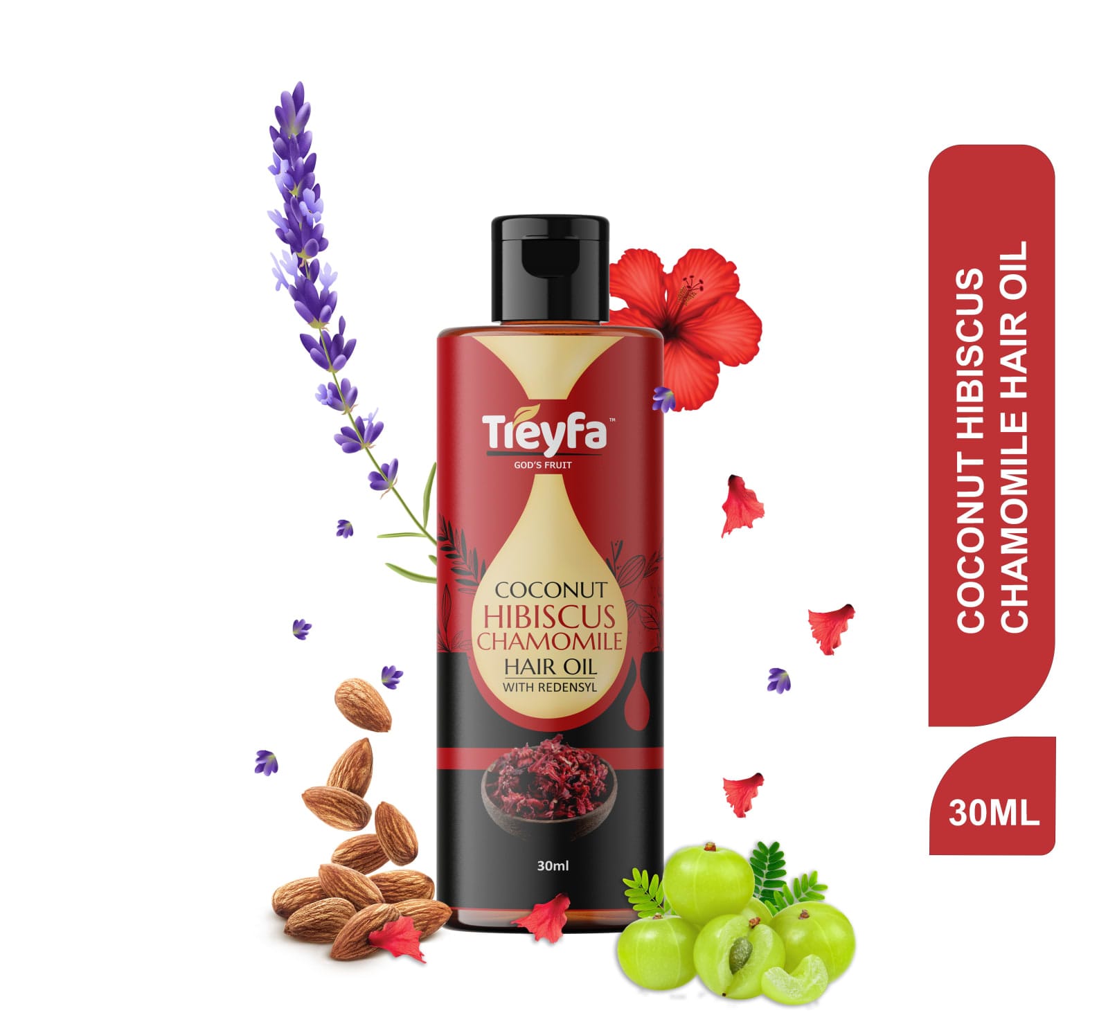 Restorative Coconut Hibiscus Hair Oil with Chamomile 30ML thumbnail 1