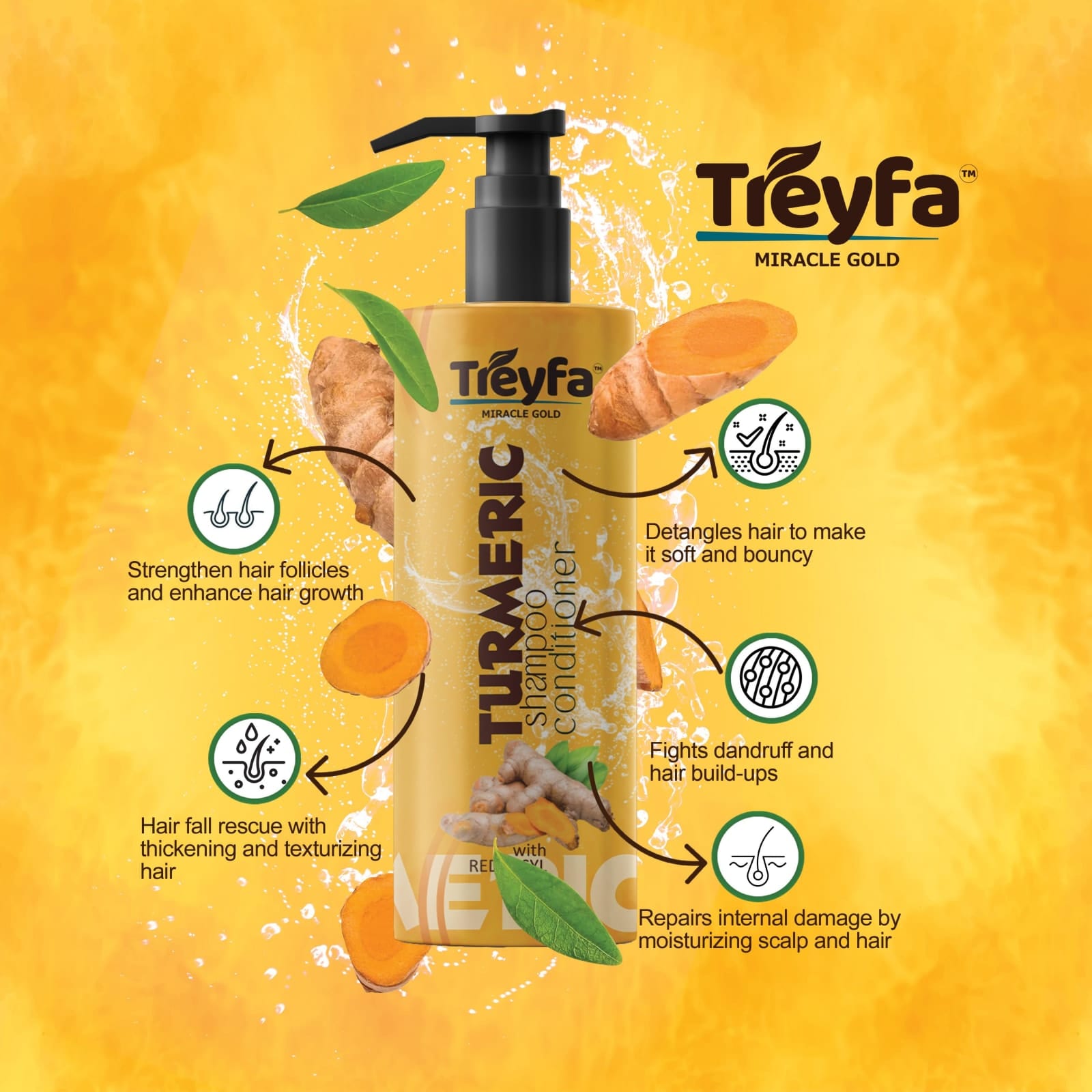 Ultimate Herbal Turmeric Shampoo + Conditioner 100ML thumbnail 2