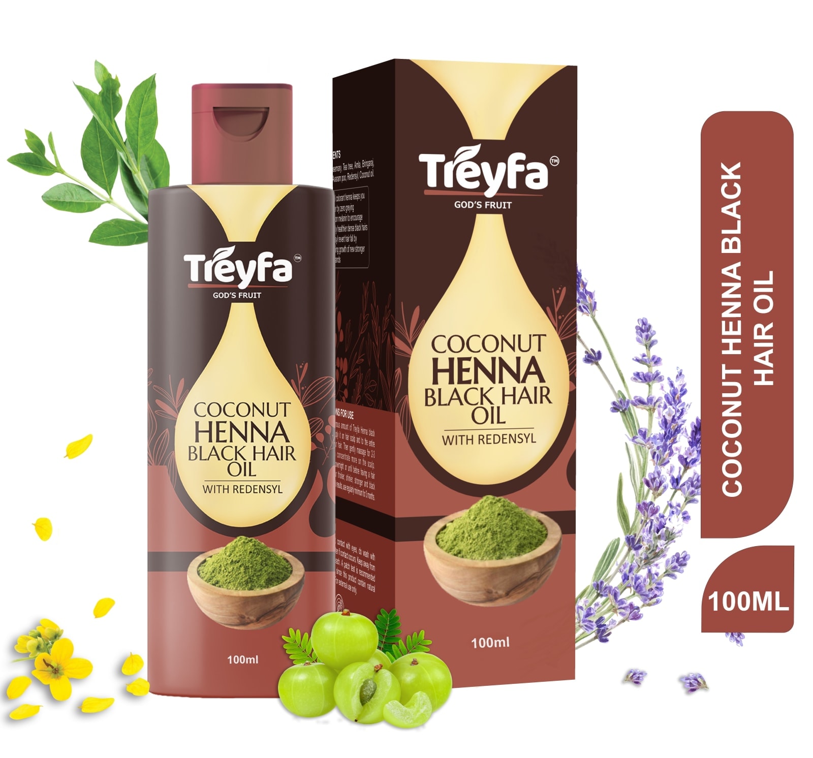 Powerful Herbal Henna Black Hair Oil – Naturally Black & Strong Hair 100ML 1