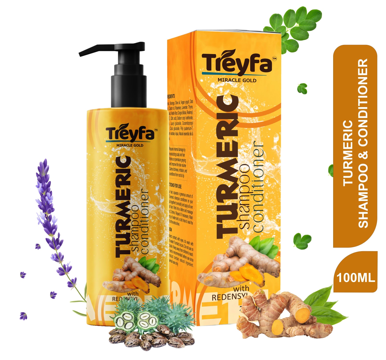 Ultimate Herbal Turmeric Shampoo + Conditioner 100ML 1