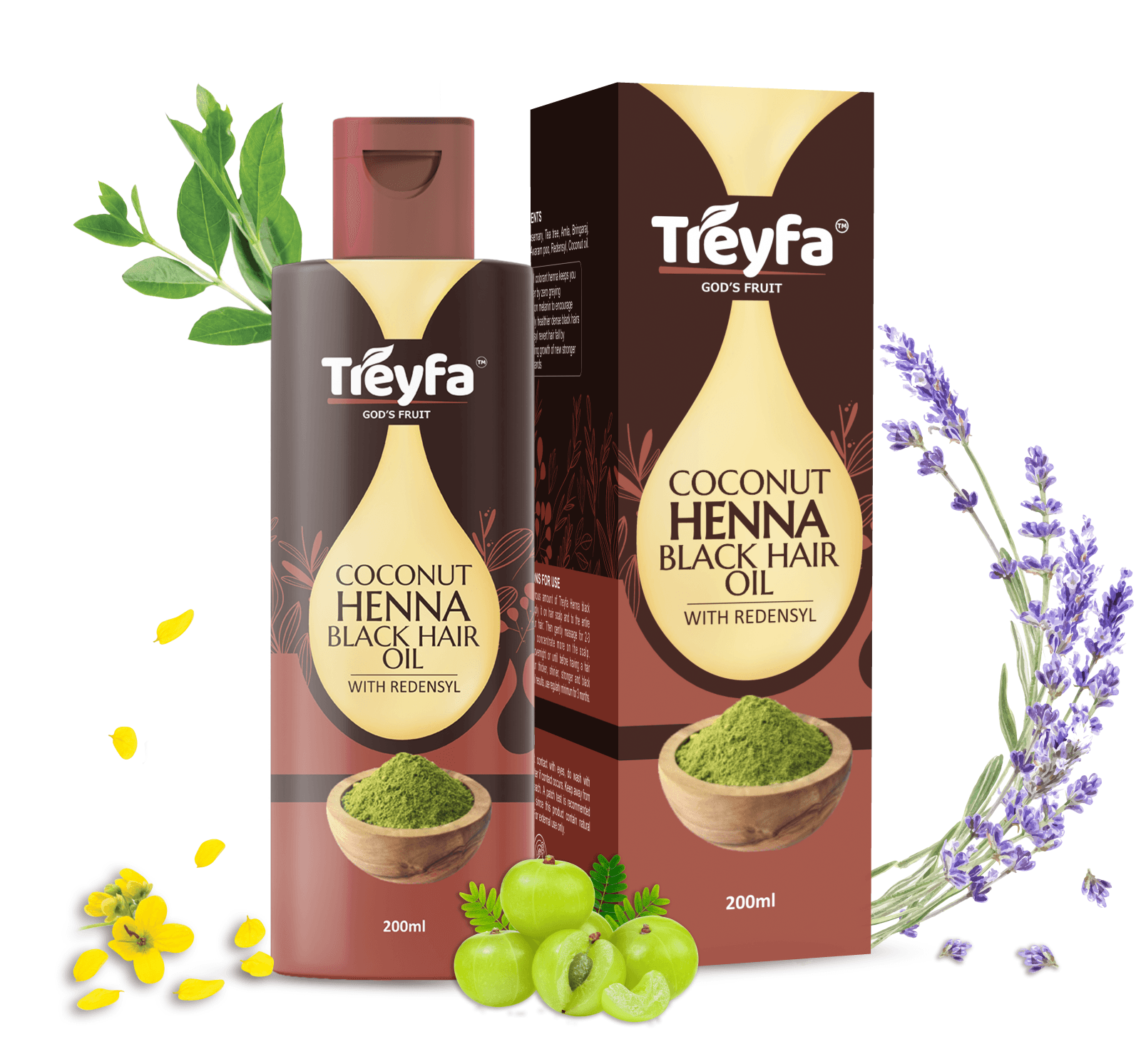 Premium Coconut Henna Black Hair Oil 200ML 1